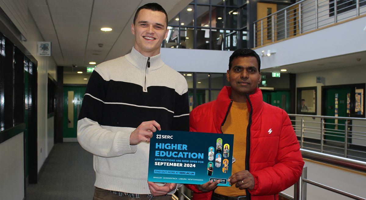 HNC Applied Science students Mylo Campbell and Premdan Majhi